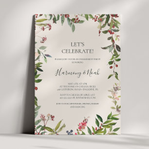 Holiday Chic Botanical Champagner Feiern Einladung