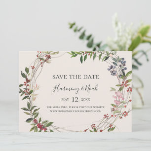 Holiday Chic Botanical   Champagner Horizontal Save The Date