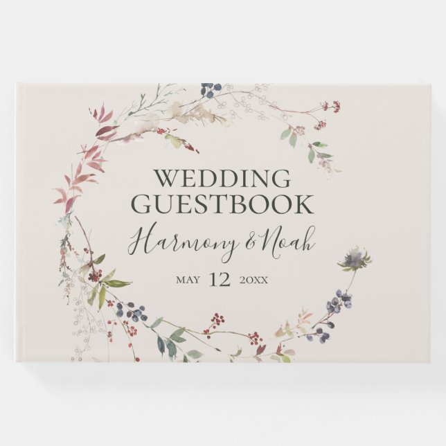 Holiday Chic Botanical | ChampagnerWedding Gästebuch (Vorderseite)