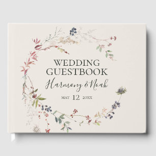 Holiday Chic Botanical ChampagnerWedding Gästebuch