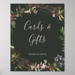 Holiday Chic Botanical Dark Green Cards und Gesche Poster