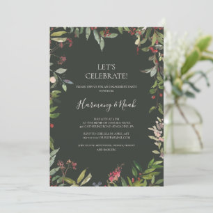 Holiday Chic Botanical Green Let's Celebrate Einladung