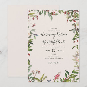 Holiday Chic Botanical   Lässige Hochzeit mit Cham Einladung