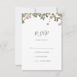 Holiday Chic Botanical | Weiße RSVP-Karte RSVP Karte