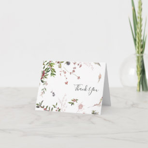 Holiday Chic Botanical   White Dankycard Dankeskarte