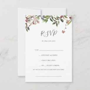 Holiday Chic Botanical   White Song Request RSVP Karte