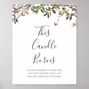 Holiday Chic Botanical White This Candle Burns Poster