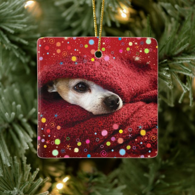 Holiday Chihuahua Keramik Ornament (Baum)