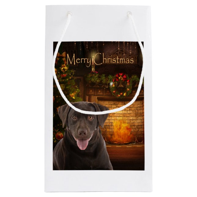 Holiday Chocolate Labrador Kleine Geschenktüte (Rückseite)