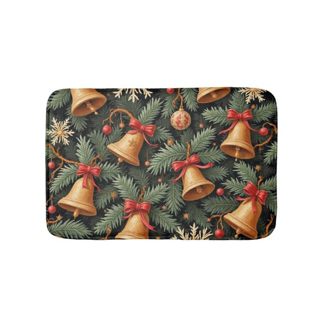 Holiday Christmas Bells Pattern, Badematte (Vorderseite)
