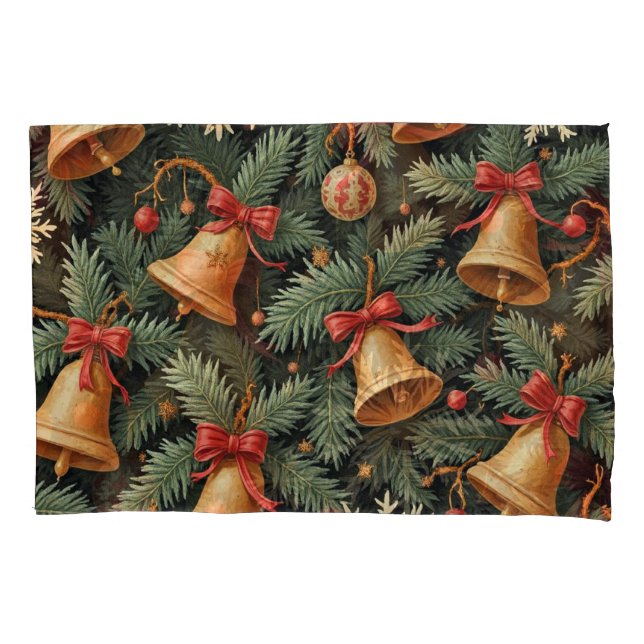 Holiday Christmas Bells Pattern, Kissenbezug (Vorderseite)