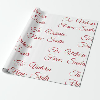 Holiday Christmas To And From Santa Personalized Geschenkpapier