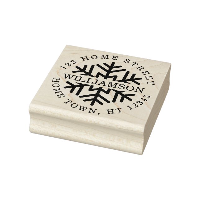 Holiday Circle Snowflake Rücksendeadresse Gummistempel (Stempel)