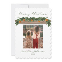 Holiday Citrus Garland - Christmas Card, Script