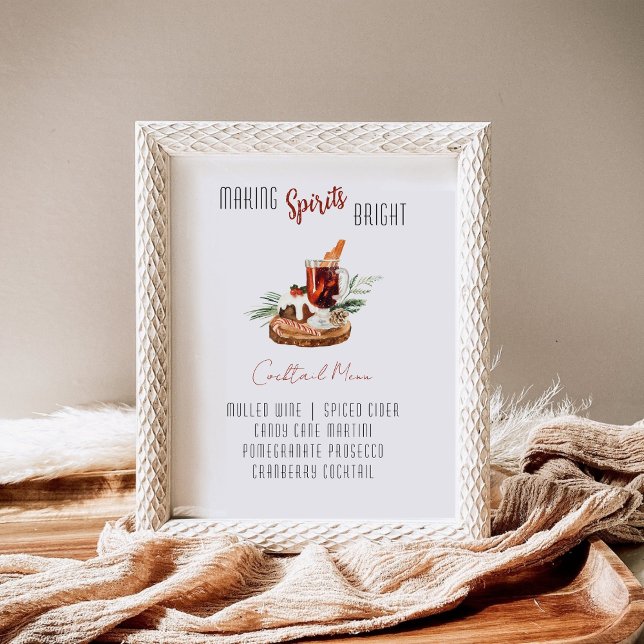 Holiday Cocktail Bar Menu Party Sign (Von Creator hochgeladen)