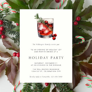 Holiday Cocktail Modernes festliches Weihnachtsfes Einladung