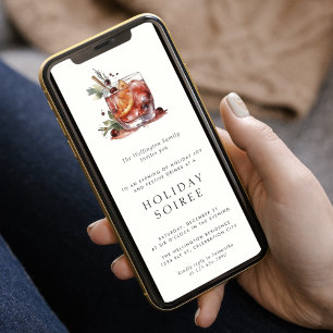Holiday Cocktail Modernes festliches Weihnachtsfes Einladung