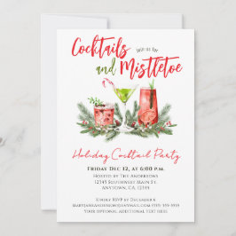 Holiday Cocktail Party Red Green Festive Drinks Einladung