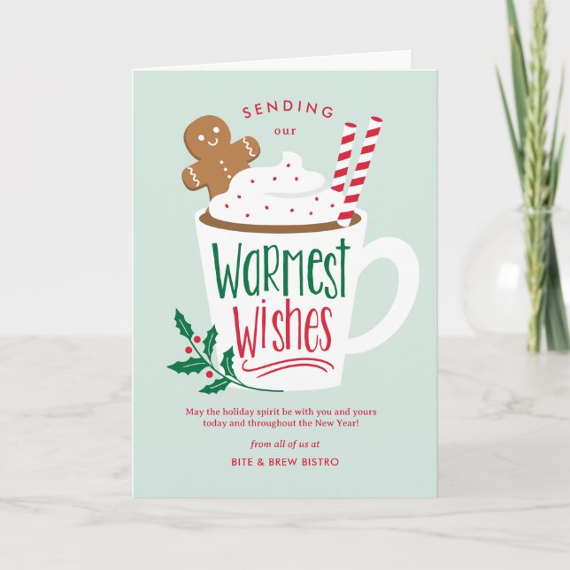 Holiday Cocoa Business Holiday Grußkarte Feiertagskarte (Vorderseite)