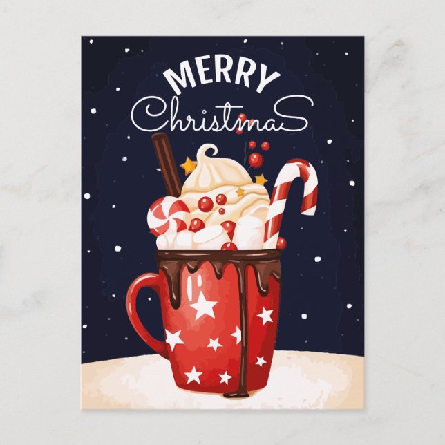 Holiday Cocoa | Weihnachtsschokolade Postkarte (Vorderseite)