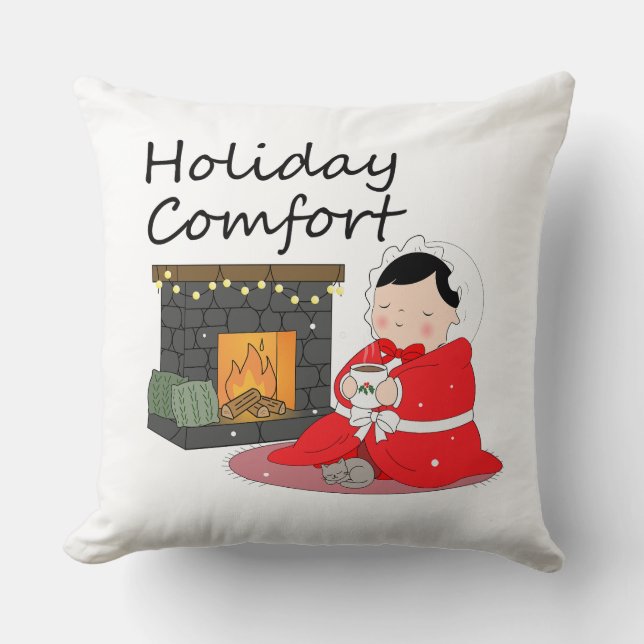 Holiday Comfort - Christmas themed Throw Pillow Kissen (Vorderseite)