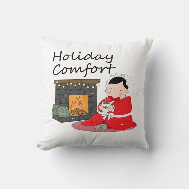 Holiday Comfort - Christmas themed Throw Pillow Kissen (Vorderseite)