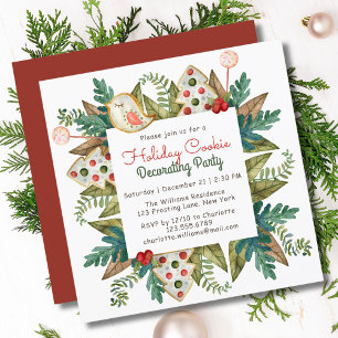 Holiday Cookie Decoration Party Aquarell Einladung