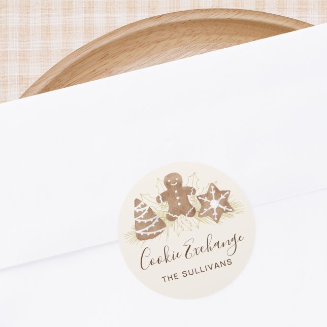Holiday Cookie Exchange Party Runder Aufkleber (Von Creator hochgeladen)