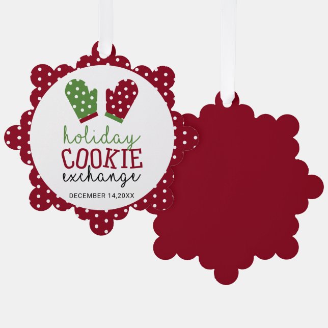 Holiday Cookie Exchange Party Weihnachtsfeiertage  Ornament Karte (Vorderseite/Rückseite)