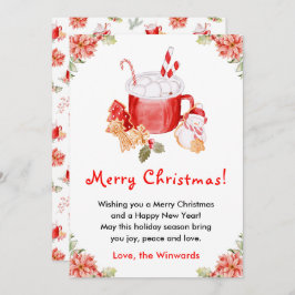 Holiday Cookies and Cocoa Red Merry Christmas Feiertagskarte