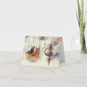 Holiday Corgis im Schnee Feiertagskarte