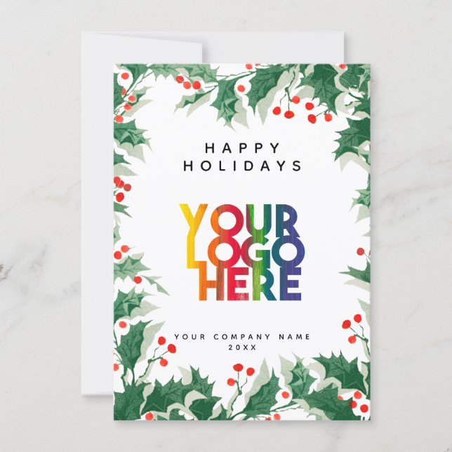 Holiday Corporate Business Logo Christmas Card (Vorderseite)