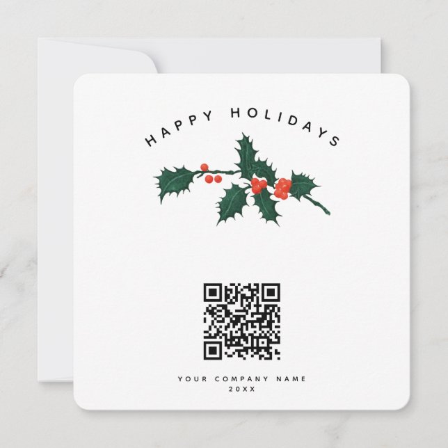 Holiday Corporate Business QR Code Weihnachtskarte (Vorderseite)