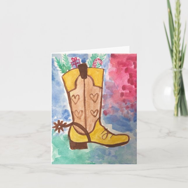 Holiday Cowboy Boot Karte (Vorderseite)