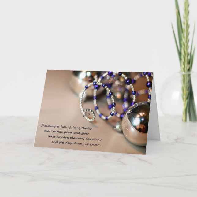 Holiday Curlicue Sparkle Feiertagskarte (Vorderseite)
