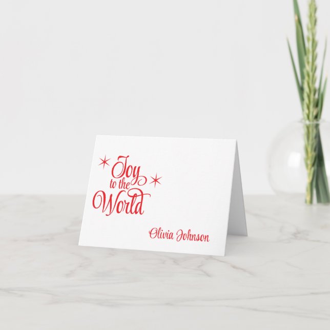 Holiday Custom Name Folded Note Cards Dankeskarte (Vorderseite)