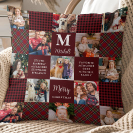 Holiday Custom Patchwork Kariert Familie 15 Fotos Kissen