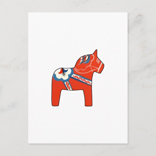 Holiday Dala Horse Postkarte (Vorderseite)