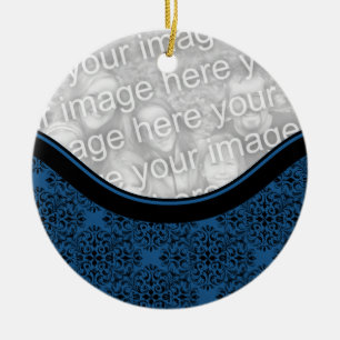 Holiday Damask Circle Ornament
