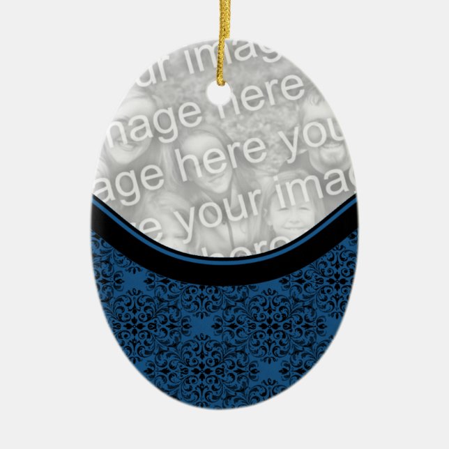 Holiday Damask Oval Ornament (Vorne)