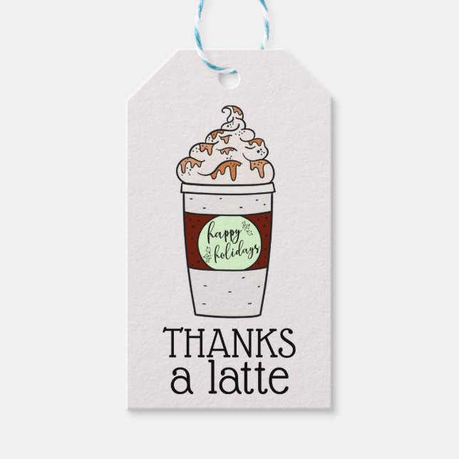 Holiday Danke a Latte Geschenkanhänger (Vorderseite)