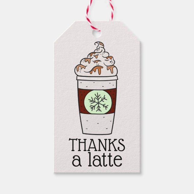 Holiday Danke a Latte Geschenkanhänger (Vorderseite)