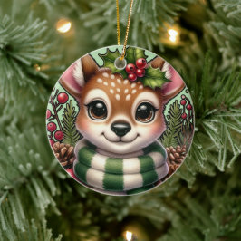 Holiday Deer Keramik Ornament