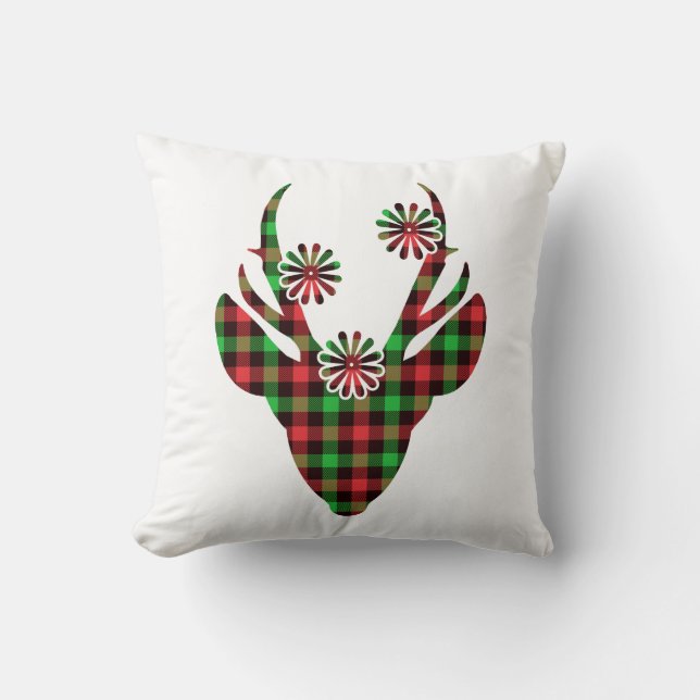 Holiday Deer Throw Kissen (Vorderseite)