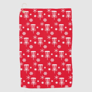 Holiday Disk Golf Towel - Red & White Golfhandtuch