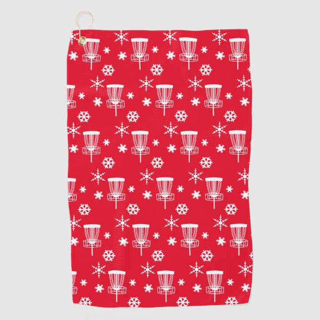 Holiday Disk Golf Towel - Red & White Golfhandtuch (Vorderseite)