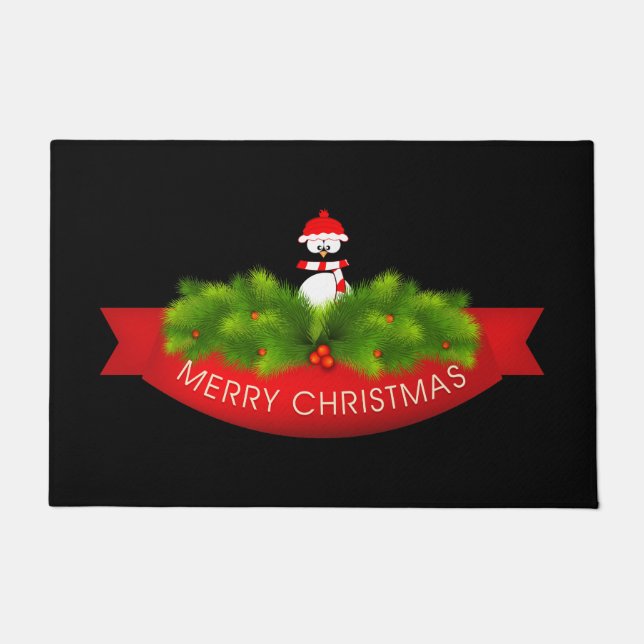 Holiday Doormat Weihnachtspenguin Fußmatte (Vorderseite)