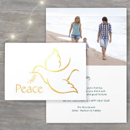 Holiday Dove Modern Peace Green Typografy 1 Foto Folienkarte
