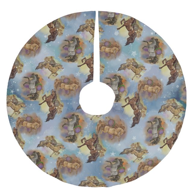 Holiday Dreamcatcher Western Gemustert Polyester Weihnachtsbaumdecke (Vorderseite)