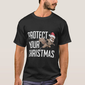 Holiday Eichhörnchen Ninja mit Weihnachtsmannmütze T-Shirt